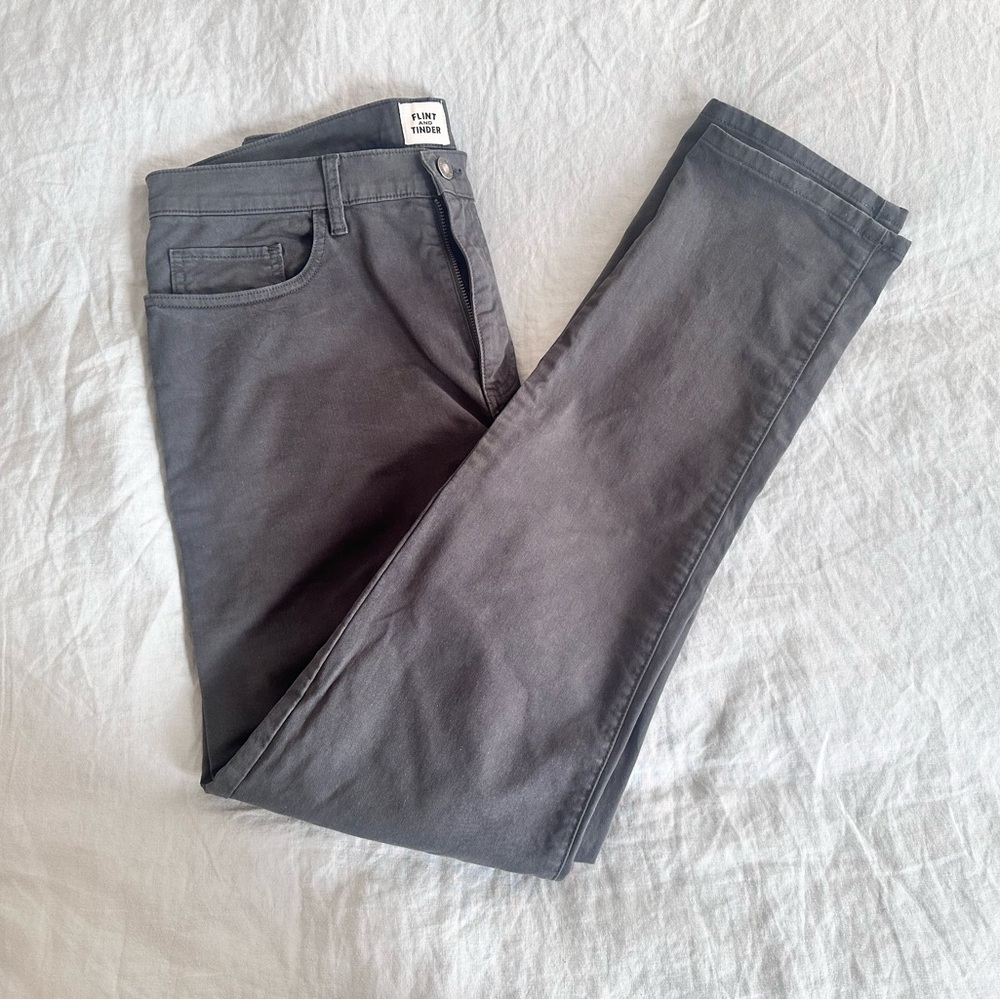 Flint and tinder gray pants, tapered fit